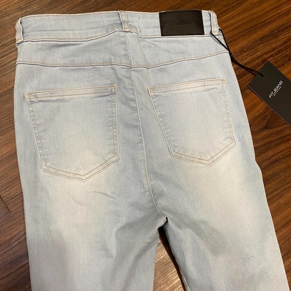 Fit Jeans 4 Hole Ripped High Waisted Jeans VINTAGE BLUE Size Small - Picture 11 of 12